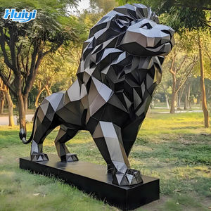 Outdoor Moderne Geometrische Dieren Binnenplaats Metalen Spiegel Luipaard Beeld Roestvrij Staal Sculptuur - Product Image 3