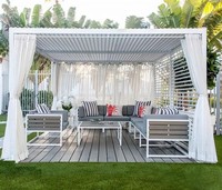 Pergola motorisée en aluminium à lames orientables, revêtement poudré, montage facile, pour terrasse, jardin, patio