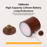 Lampe murale LED magnétique en bois naturel, rechargeable sans fil, lampe de chevet à intensité variable en continu, charge Type-C pour chambre à coucher
