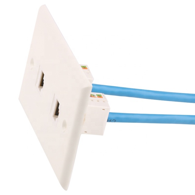 1 2 4 6 Port Face Plate British Style Wall Plate RJ45 Cat5e Cat6 Faceplate Wall Plate