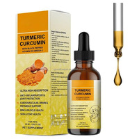 Curcuma et curcumine pour chiens et chats, gouttes liquides, protection des articulations, aide anti-inflammatoire, booster d'oméga-3, vitamine D3, bien-être, 60 ml
