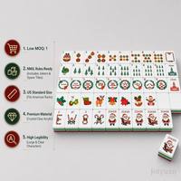 Jeu de Mahjong américain complet de 160 tuiles, tuiles Joker gravées en résine avec bordure dorée, coffret cadeau haut de gamme, logo personnalisé, vente en gros