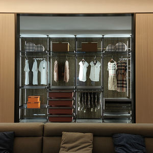 Armoires de chambre à coucher modernes avec portes coulissantes, étagères pour magasins de vêtements, éclairage LED, <span class=keywords><strong>placard</strong></span> - Product Image 4