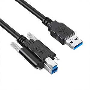 Câble connecteur USB 3.0 AM vers BM mâle vers B mâle avec vis de verrouillage, vitesse 5 Gbit/s, blindage tressé et feuilleté pour caméra industrielle et imprimante - Product Image 1