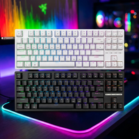 Clavier mécanique de jeu RGB personnalisé en usine, 80% RGB, hotswap, 87 touches, interrupteurs rouges