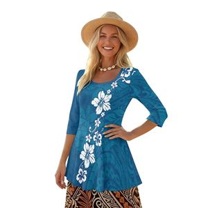 Camicetta da <span class=keywords><strong>Donna</strong></span> con Motivo Floreale alla Moda, <span class=keywords><strong>Mezza</strong></span> <span class=keywords><strong>Manica</strong></span>, Design Personalizzato, Comoda e Morbida, Casual da Spiaggia - Product Image 1