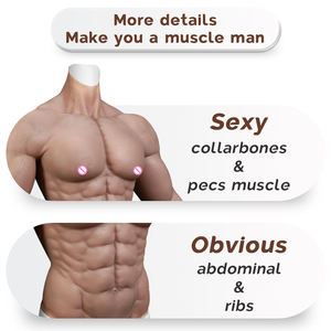 Costume musculaire en silicone réaliste, variété de formes masculines, faux pectoraux pour cosplay, travestissement, mascarade, <span class=keywords><strong>d</strong></span>éguisement - Product Image 3