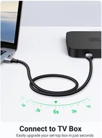 Kabel USB 3.0 UGREEN A ke A 3FT, USB ke USB Male to Male, Nylon Braided, Tipe A ke Tipe A