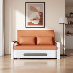Sofá Cama Compacto Moderno para Habitación <span class=keywords><strong>de</strong></span> Invitados, Futón Plegable con Almacenamiento, Fácil Montaje, Estructura Metálica y Tapicería <span class=keywords><strong>de</strong></span> Tela - Product Image 4