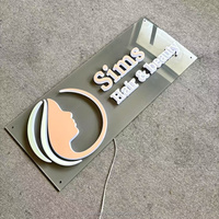 Publicité illuminée intérieur avant Led lettre magasin d'affaires panneau avant 3D acrylique lumière signe panneau arrière de cheveux beauté boutique