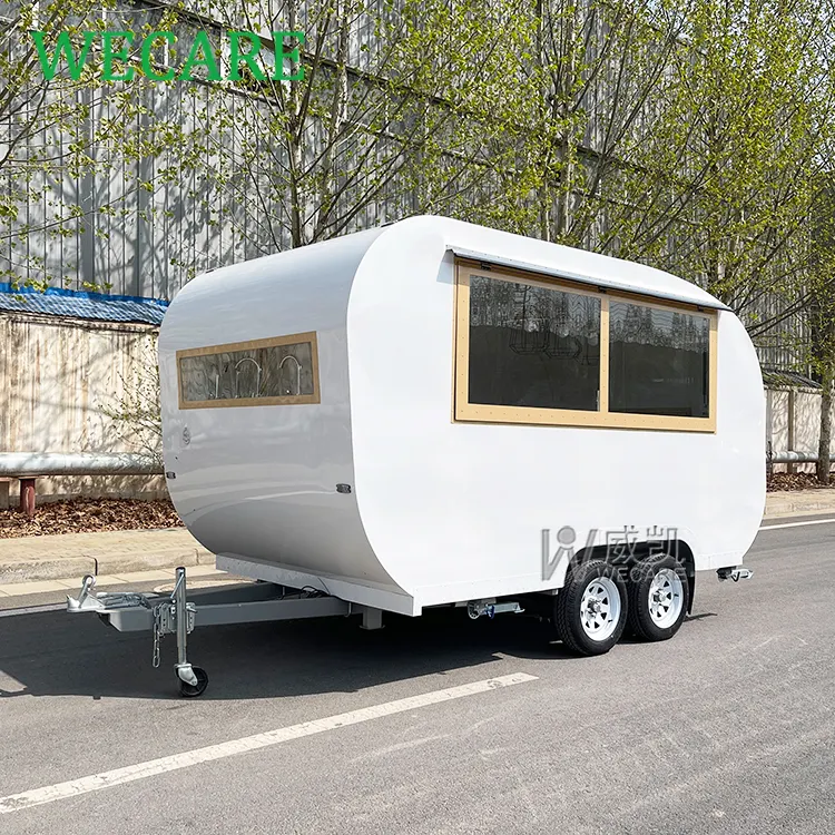 Wecare Street Outdoor Ice Cream Food Hot Dog Cart Mobile Kitchen Mini Coffee Food Shop Vending Catering Trailer Fast Food Truck