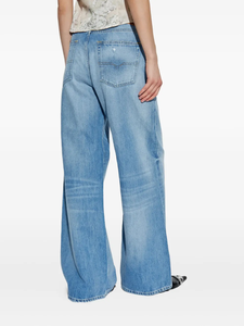 Jeans de Mezclilla para Mujer, Cintura Alta, Holgados, Cómodos, Sólidos, Transpirables, Corte Holgado, Estilo Casual de Primavera/Invierno, Pantalones Anchos Oscuros - Product Image 2