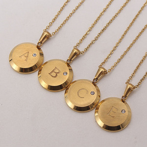 Collar <span class=keywords><strong>de</strong></span> Moda con Colgante <span class=keywords><strong>de</strong></span> 26 Letras en Acero Inoxidable con Circonitas, Cadena <span class=keywords><strong>de</strong></span> Eslabones, Chapado en <span class=keywords><strong>Oro</strong></span> <span class=keywords><strong>de</strong></span> 18K, Regalo - Product Image 3