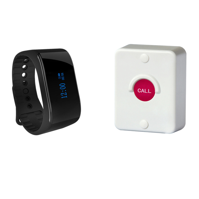 Wireless Watch Pager System Breakproof White Call Button Service Calling System Waterproof Waiter Watch for Restaurant Bar