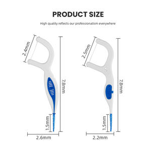 Plettro per filo interdentale combinato con pennello in gomma morbida per la cura orale personalizzata due in uno per il filo interdentale - Product Image 2