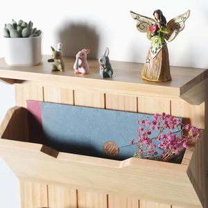 <b>Wall</b> <b>Mounted</b> Wooden Key <b>Shelf</b> With Mail Organizer Entryway Storage Rack Country Style Rectangle Multi Layer - Product Image 4