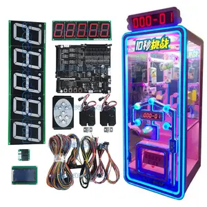 Lampu warna yang dioperasikan koin desain sepuluh detik tantangan mesin derek mainan arcade cakar mesin derek Kit DIY