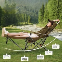 Chaise de camping pliable et réglable de style glamping, très populaire, avec repose-pieds et coussin en tissu Oxford pour l'extérieur
