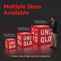 Module d'écran LED en cube GQY Outdoor P3.91 250*250mm, sans joint, angle droit à 90 degrés, écran d'affichage LED pour coin de mur publicitaire