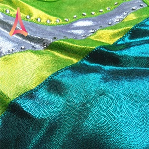 Leotardos de gimnasia para niñas, <span class=keywords><strong>ropa</strong></span> de gimnasia con logotipo bordado personalizado, verde azulado - Product Image 4