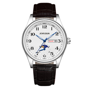 Montre pour homme en acier inoxydable, série Master Craftsman, phase de lune à quatre aiguilles, cadran à aiguilles, mouvement à quartz résistant à l'eau 30M - Product Image 1