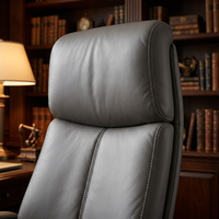 Chaise de Direction Ergonomique de Haute Qualité Gris Foncé Texture Cuir Premium et Soutien Supérieur