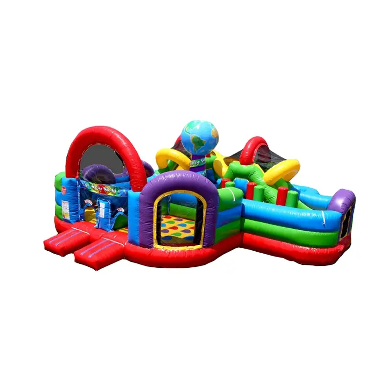 Popular New Inflatable Wacky World Obstacle Course for kids