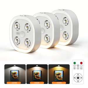 Under Cabinet Lighting,Rechargeable Motion <b>Sensor</b> Puck <b>Lights</b> with Remote,3 Color Temper, Magnetic Stick on <b>Light</b> - Product Image 1