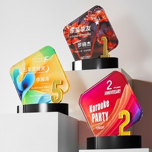 Custom Crystal <b>Trophy</b> Digital Printing Laser <b>Engraved</b> Anniversary Celebration Gift For Conference Awards - Product Image 4