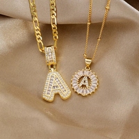 Collar con Colgante de Letra Inglesa en Forma de Flor de Cobre y Circonio con Certificación CE, Venta al Por Mayor de Fábrica