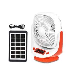 Solar Panel LED Light Rechargeable 3600mah Baterry Solar Fan With Panel And Batter Mini Table Fan