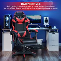 Chaise de bureau ergonomique pour le jeu, dossier haut inclinable avec repose-pieds, chaise de bureau pivotante réglable pour la maison et le bureau