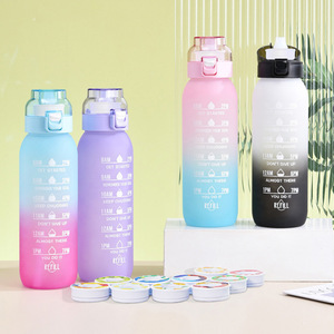 ขวดน้ำแบบไล่เฉดสีพร้อมฝาปิดแบบมีร่องบอกเวลา  พร้อมแคปซูลกลิ่นผลไม้แบบเปลี่ยนได้ ผลิตจากพลาสติก PC เกรดสำหรับอาหาร - Product Image 3