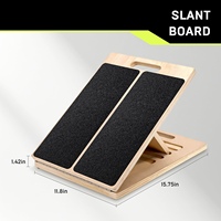 Tabla Inclinada Ajustable de Madera Antideslizante Portátil para Sentadillas, Estiramiento de Pantorrillas y Fisioterapia de Entrenamiento de Fuerza