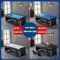 Table de billard multi-jeux pivotante 4-en-1 de qualité supérieure, 7 pieds, avec billard, hockey sur air, tennis de table et design peu encombrant