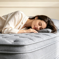 Matelas Hybride Personnalisé Grand Confort (Queen/King Size) en Tissu Tricoté, Durable, Respirant, Écologique, avec Ressorts Ensachés et Mousse à Mémoire de Forme Rafraîchissante