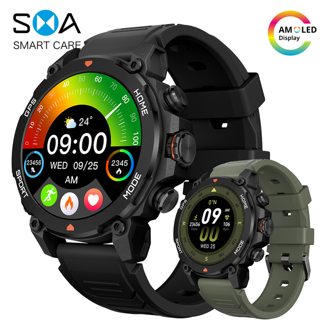 Smart Watch With Bluetooth Call 5ATM Waterproof 100+ Sports Modes Heart Rate Sleep Tracking Message Reminder