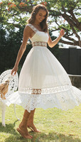 Robe longue blanche élégante, sans manches, maxi bohème, robe de mariée en dentelle, robes de soirée décontractées pour femmes, robes de bal pour filles