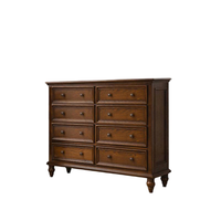 Commode de chambre à coucher de style accentué en bois, commode à tiroirs larges pour mobilier de chambre à coucher, usage domestique