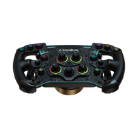 Volant de simulation de course MOZA GS V2P avec poignées en microfibre perforée, disposition multi-encodeurs, fixation rapide pour base Direct Drive PC