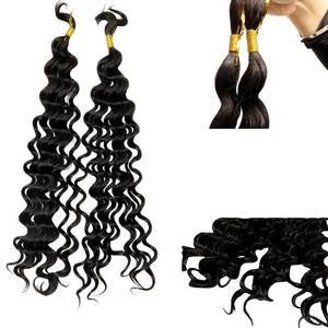 Treccia africana di colore naturale uncinetto capelli profondi alla rinfusa produttori all'ingrosso di Shandong ad alta temperatura filo sintetico parrucca - Product Image 4