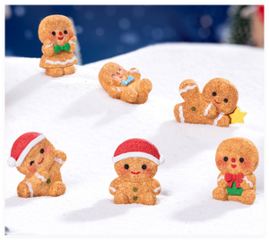 Charmes en résine 3D en forme d'homme en pain d'épices pour la décoration de la maison, mini ornement de Noël pour l'arbre, décorations de fête de neige, figurines en résine d'anime nues pour Noël - Product Image 6
