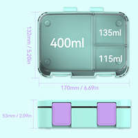 Boîte à goûter pour enfants à 3 compartiments, hermétique, en silicone, sans BPA, résistante au micro-ondes, couleur personnalisée, très vendue