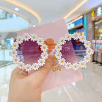 Lunettes de Soleil Mignonnes en Plastique avec Fleurs pour Enfants, Protection Solaire Extérieure, Lunettes Bébé Fille et Garçon Anti-UV400 d'Été