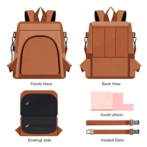 Mochila de cuero suave con diseño de lazo, convertible en bolso cruzado para damas, ideal para el día a día con un lindo colgante. - Product Image 2