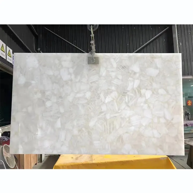 Высокое качество натуральный камень декоративные полудрагоценные белые Агатовые каменные плиты для столешницы