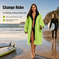 Robe de surf imperméable doublée en sherpa, à capuche, pour toutes les saisons, pour enfants et adultes, utilisation en extérieur