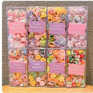20 buah/kotak kualitas tinggi ikat rambut anak-anak elastis Resin buah kartun ikat kepala bayi dengan manis karet gelang aksesoris rambut - Product Image 2