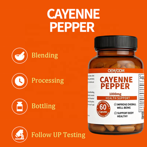 Cayenne Biber Kapsülleri 1000mg - Genel Sağlık ve Vücut Sağlığını Destekler - 60 Kapsül Yetişkinler İçin - Servis Başına 2 Kapsül OEM/ODM - Product Image 4