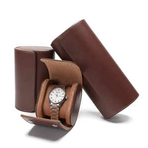 Portable PU Leather Watch Travel <b>Case</b> With Soft Suede Lining For Single Watch Storage And Protection - Product Image 6